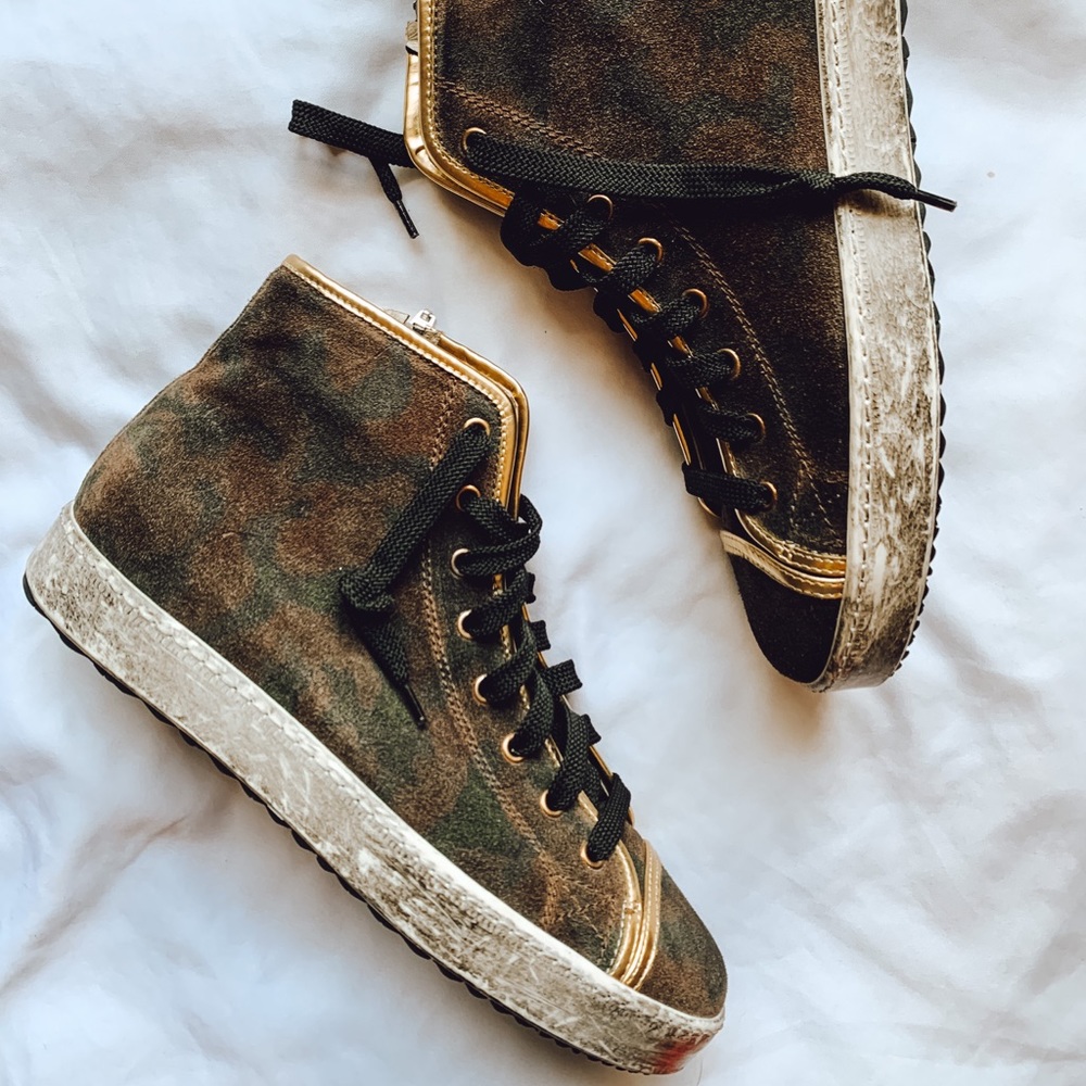 Stokton Crosta Brown Suede Distressed High Tops 39